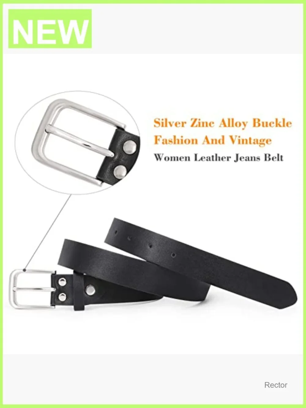 Faux Leather Belt for Women - Fashion Waist Dress Belt with Buckle